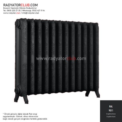 Decora 800-180 Nostaljik Döküm Radyatör, ral 9011 | kolon 6